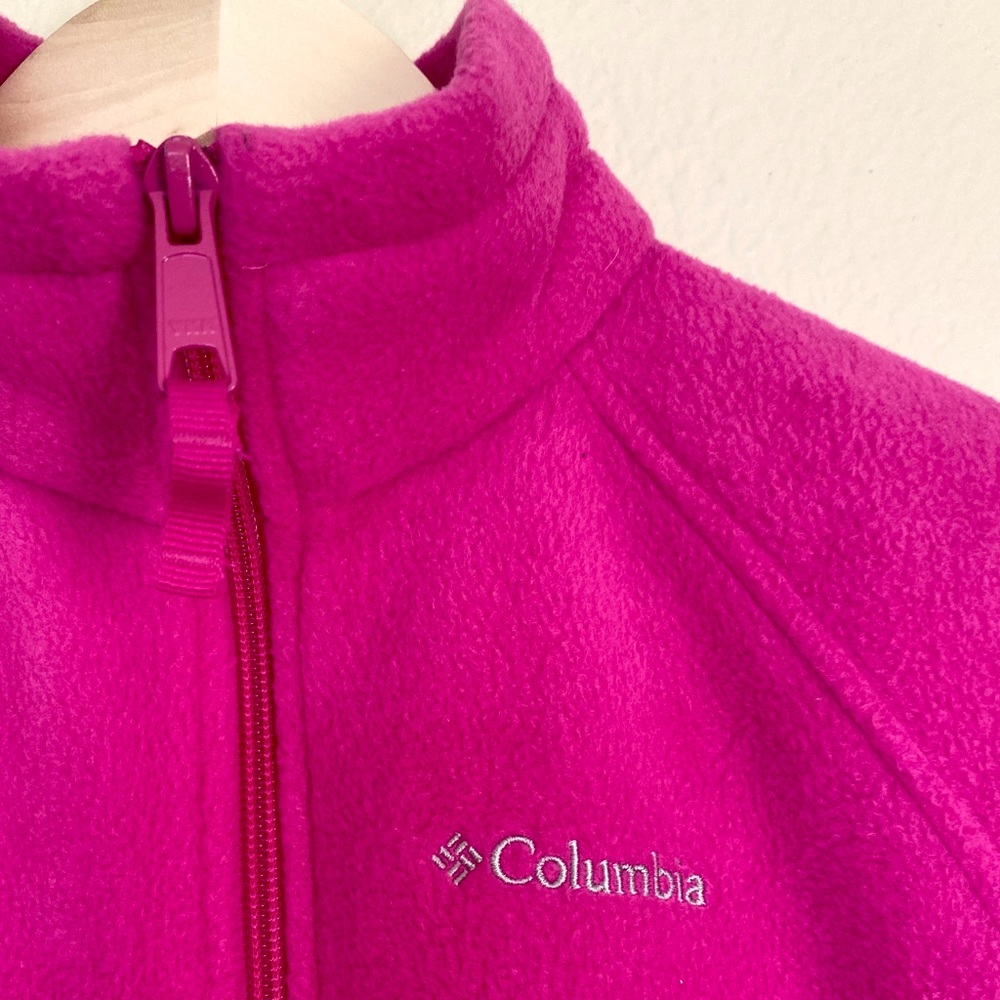 Columbia pink kids zip up sweater